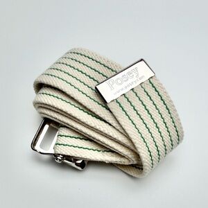 POSEY | Natural Green Stripe Cotton Medical Gait Belt